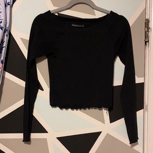 Wide neck black top